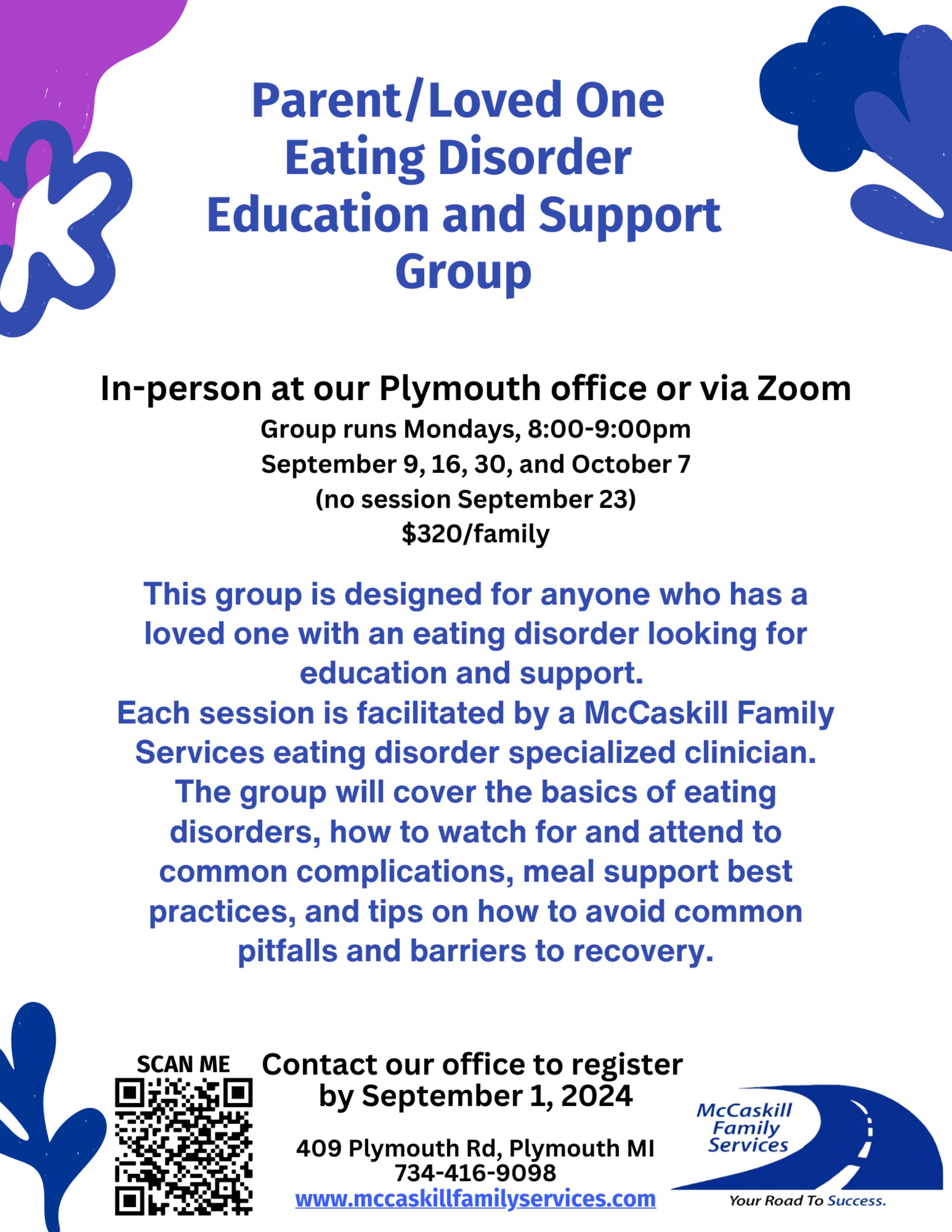 Parent-Loved One Eating Disorder Education and Support Group - McCaskill Family Services - September%20ED%20Parent%20Group%20Flyer